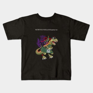 Clanosaurus Rex NEWFOUNDLANDsaurus rex Plaid Newfoundland  Scotland Ireland Family Tartan Kids T-Shirt